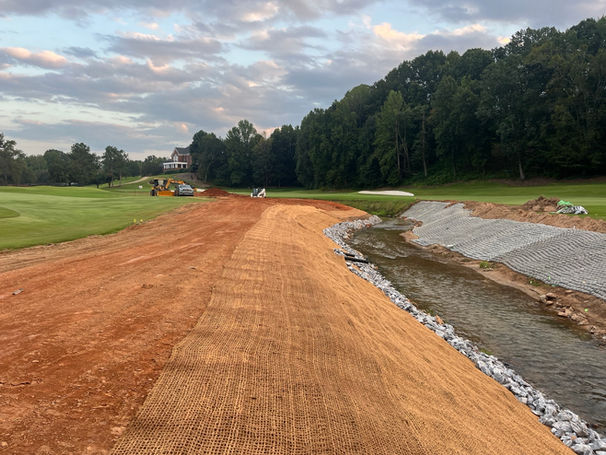 Premier Country Club Streambank Armoring showing off flexamat