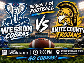 Wesson Cobras Put Undefeated Record on the Line
