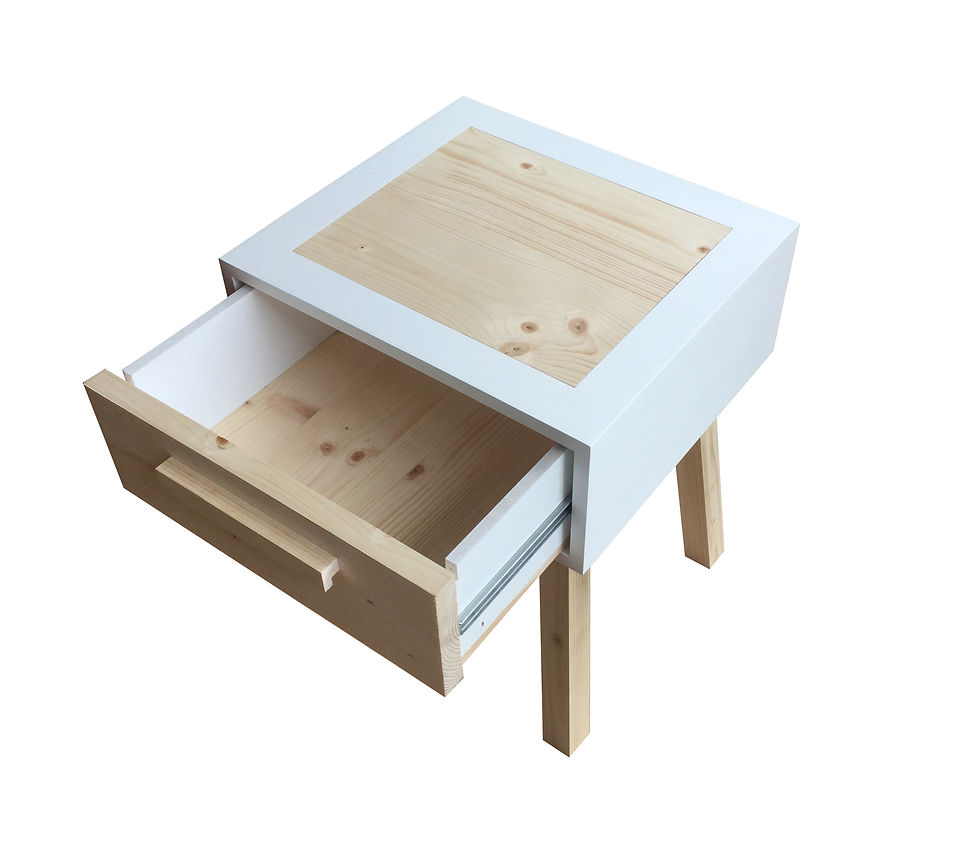 Nachtkastje - Scandinavisch design - schuin voor open