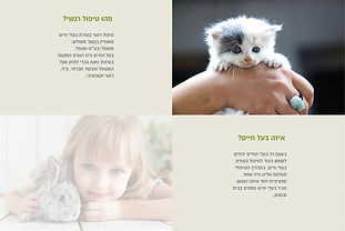 באנרים של מידע בדף הבית במיני סייט של רעות טיפול רגשי בעזרת בעלי חיים בוויקס