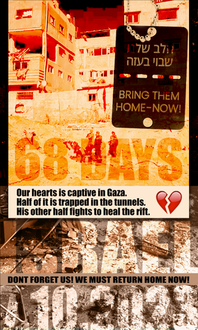 Iron Swords Poster | Our heart is captive in the tunnels of Gaza