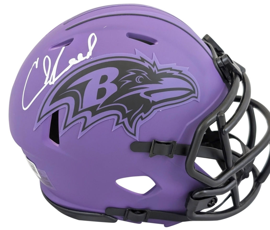 Ed Reed Signed Ravens Rave Alternative Speed Mini Helmet