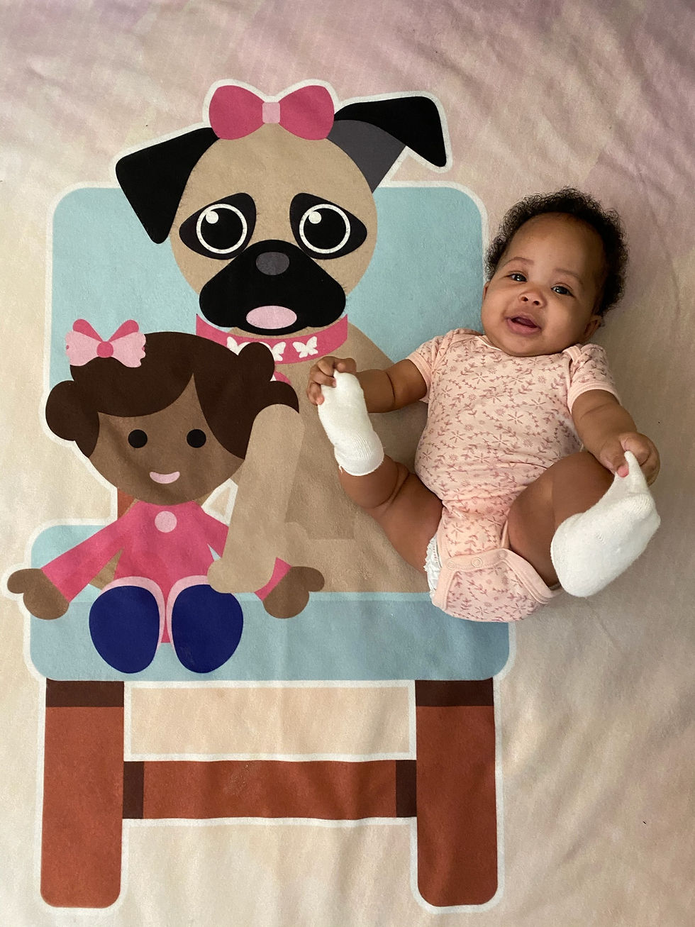 Angel the Pug chair and doll blanket