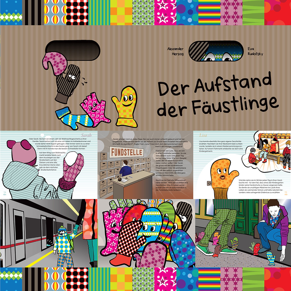 "Der Aufstand der Fäustlinge" ein Bilderbuch für Kinder mit Illustrationen von Eva Rudofsky, TOTALLY DARE.