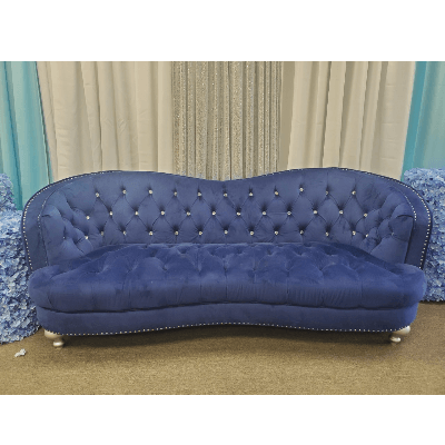 Triple Moden Sofa Velvet Royal Blue
