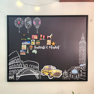 personalized magnetic board for all the travel magnets dispaly
