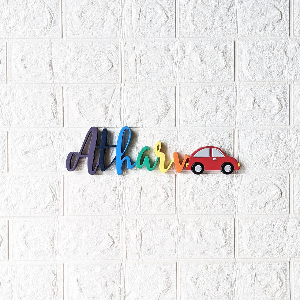 Thumbnail: Rainbow color name board for kids with car