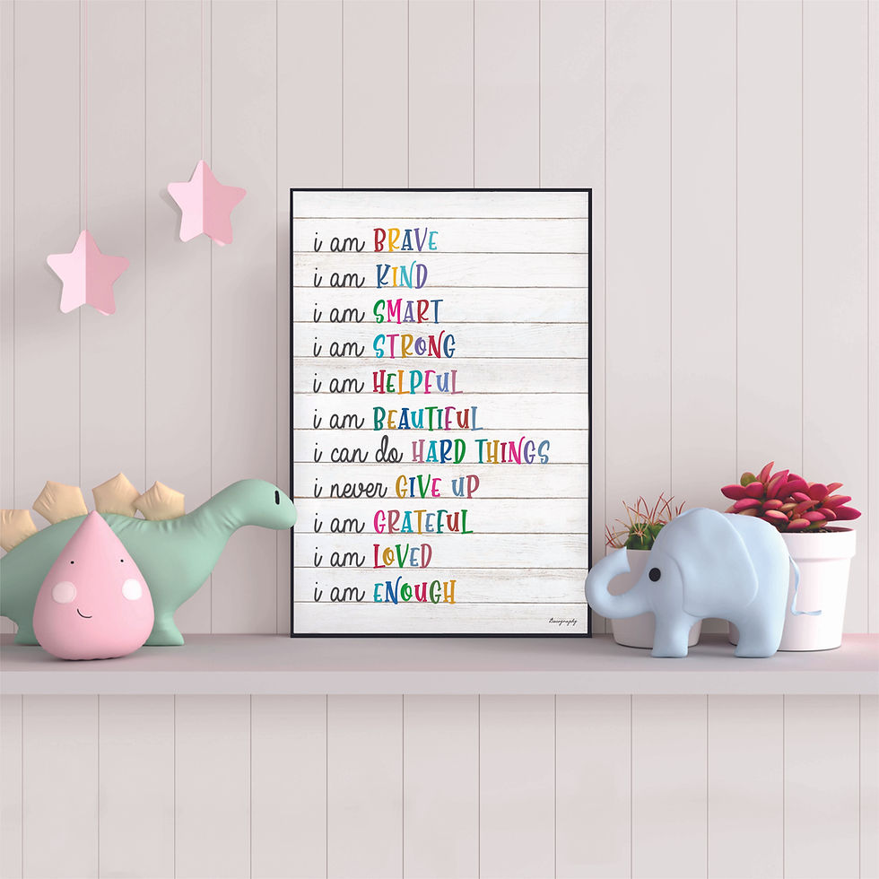 Thumbnail: Kids Affirmation Wall Art – Daily Positive Mindset Decor