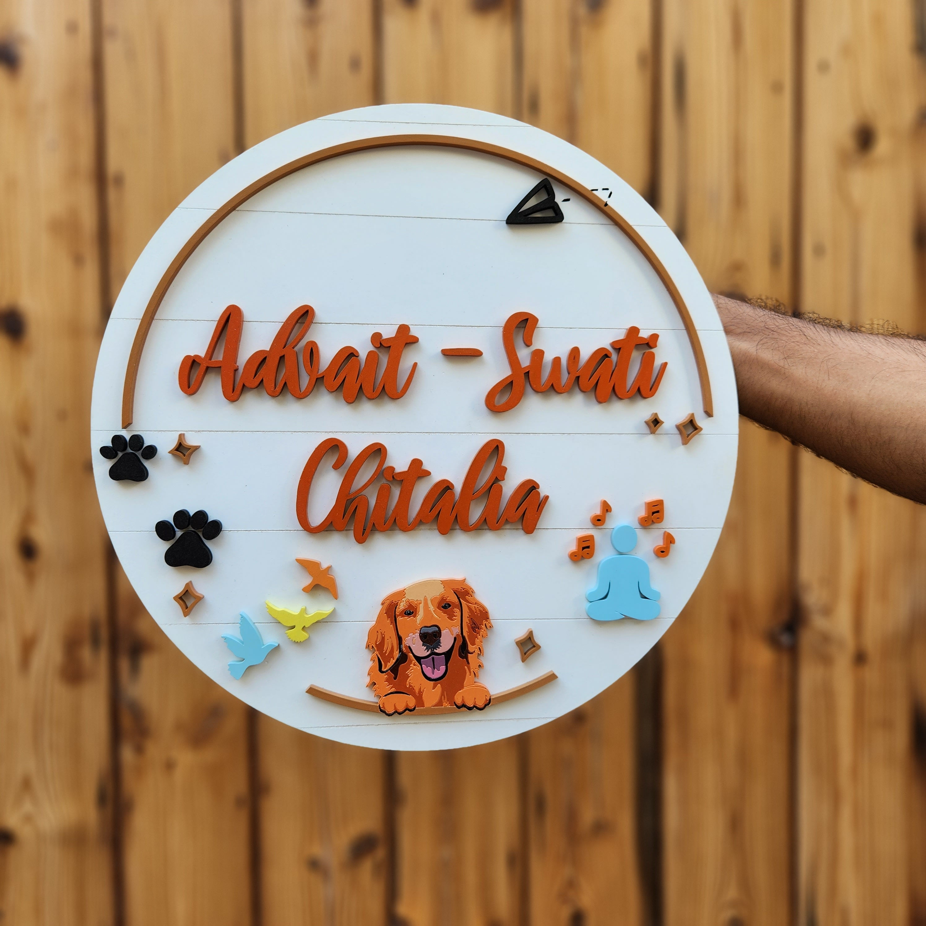 personalized elements nameplate with a dog