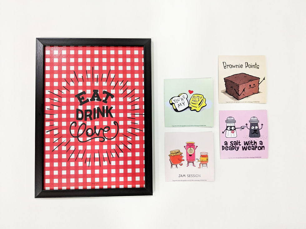 Eat drink love magnet board in red