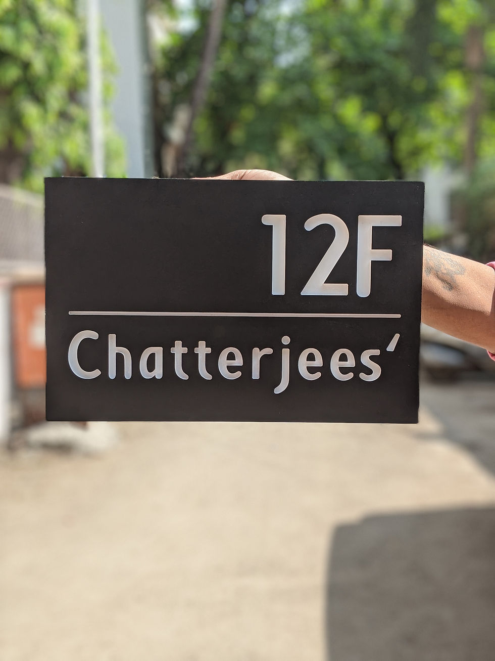 Thumbnail: black and white Rectangular Nameplate- Engraved