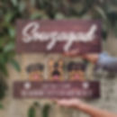 dark brown nameplate with 3 pets