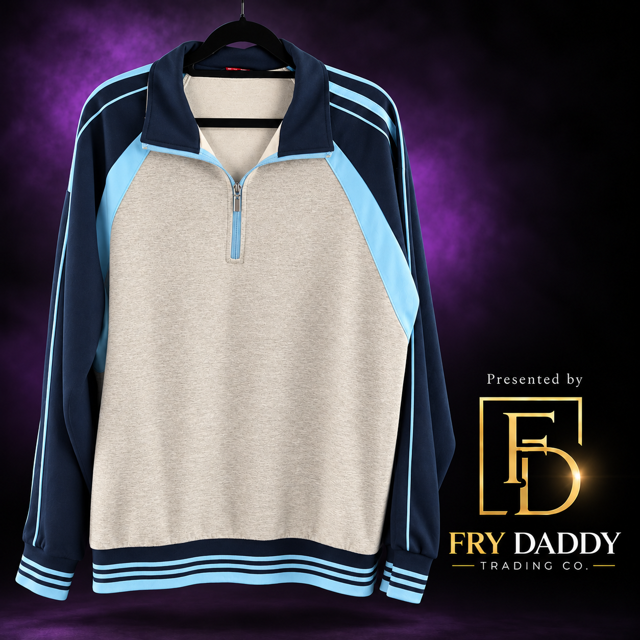 L'Matt Colourblock Quarter-Zip Pullover - Tag 110 — Presented by Fry Daddy Trading Co. — black logo version