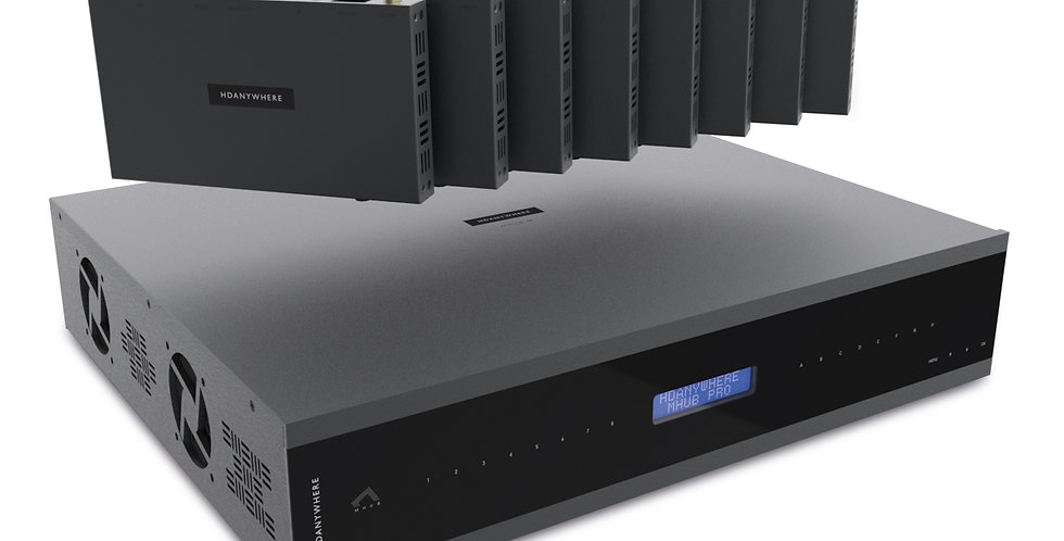 HDanywhere - MHUB PRO (8x8) 70m kompl. 8 RX | 4K HDR AV multiruum süsteem
