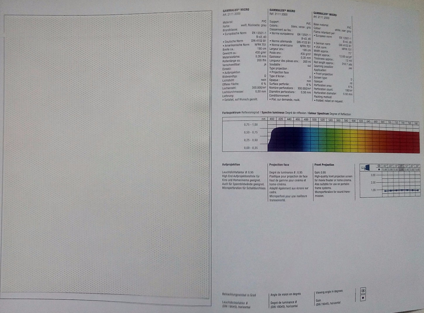 Gammalux® Micro  | Valge ja hall  | eest projekteeritav | kõrgus 190cm | 1jm.