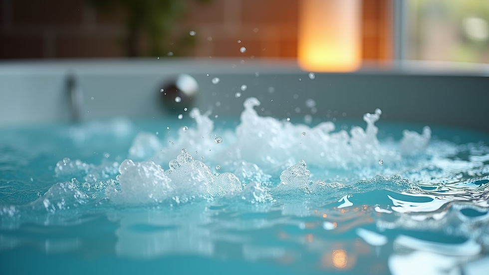 Close-up view of water jets inside a hydromassage bed