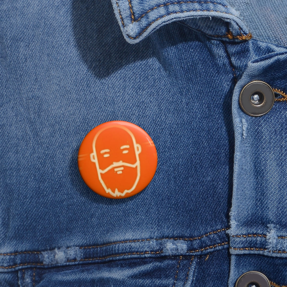 Brushy Bert Head Pin Button