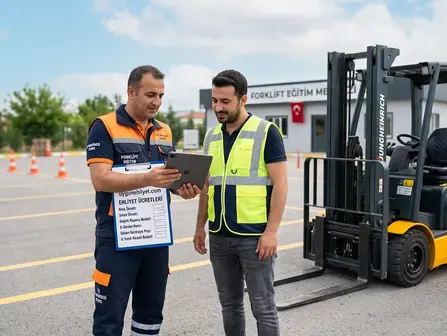 Forklift ehliyeti fiyatları 2026 için kurs ücreti, sınav gideri ve G sınıfı resmî bedeli hesaplama görseli