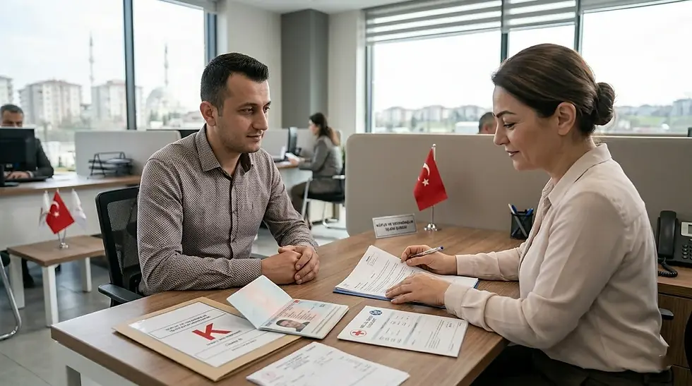 İş makinesi operatörlük belgesini ehliyete işletme işlemi için resmi başvuru yapan vatandaş