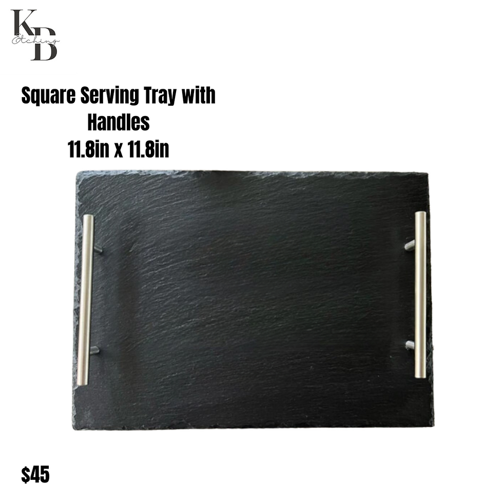 Thumbnail: Square slate serving tray with handles, 8x8 inches