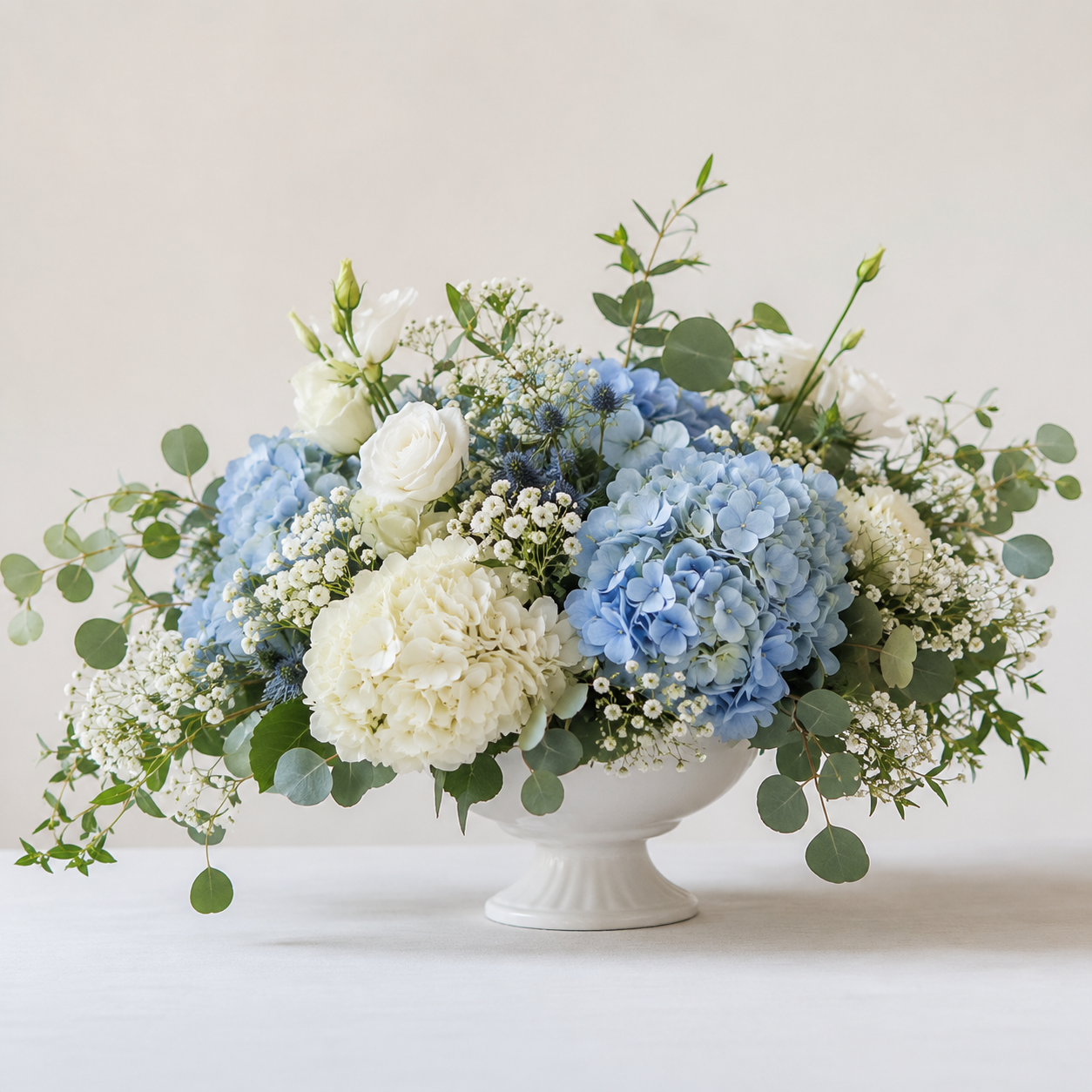 Blue Hydrangea Garden Centerpiece