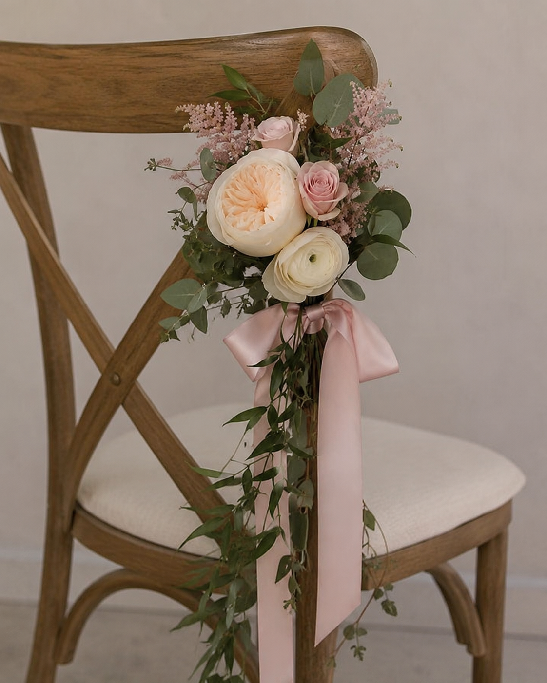 Blush Ivory Pew Floral