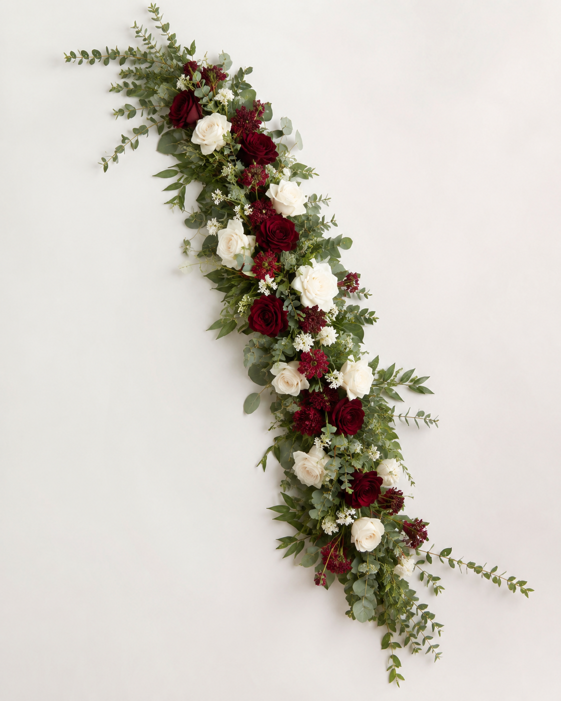 Burgundy & Ivory Floral Garland