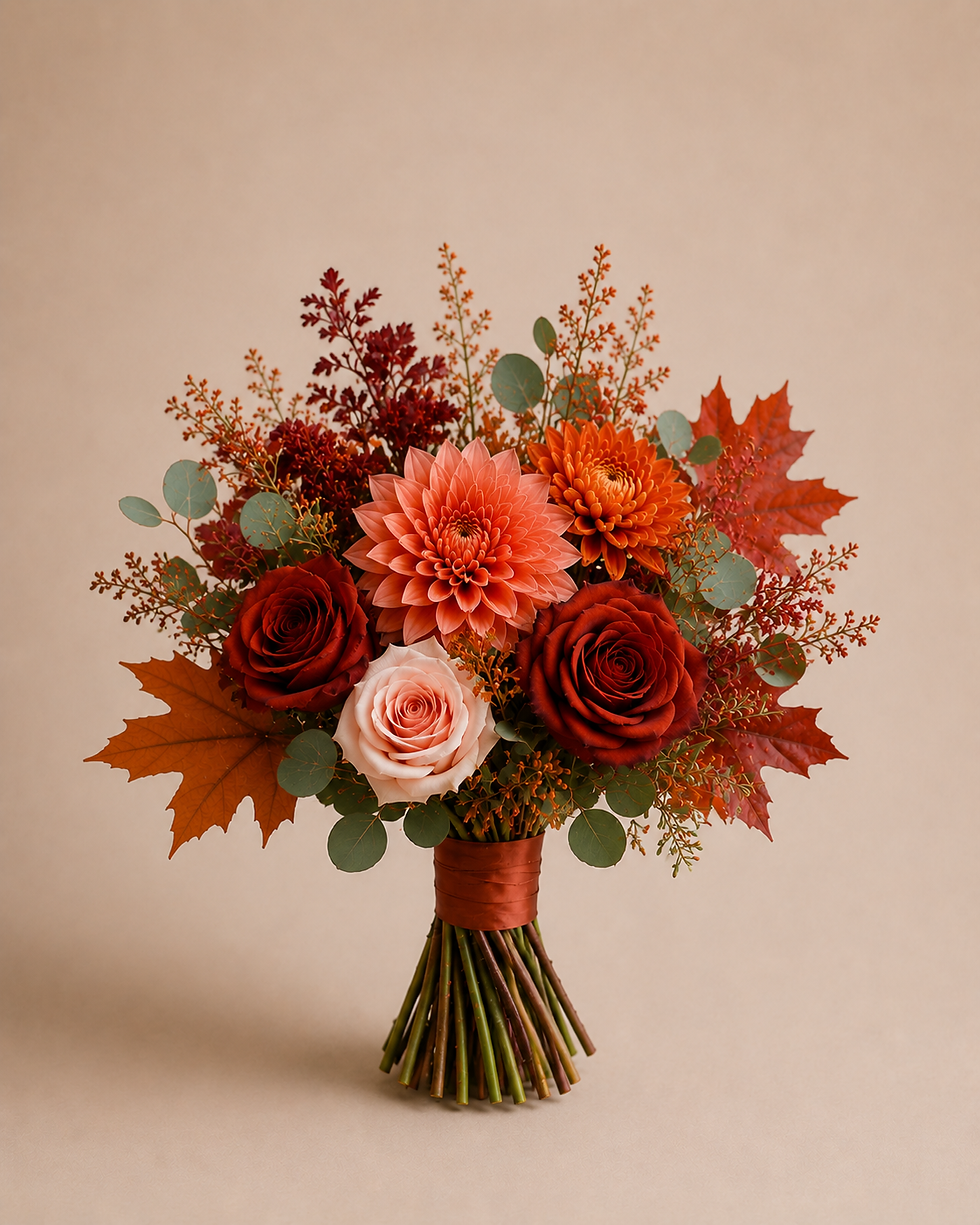 Thumbnail: Autumn Ember Bridesmaid Bouquet