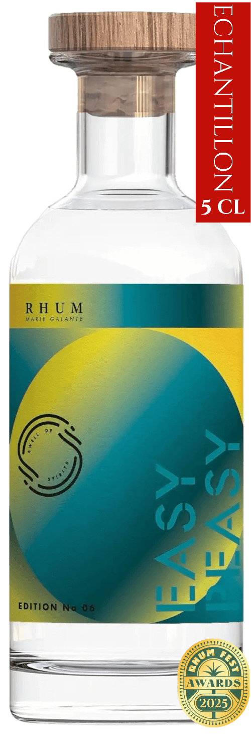 Bouteille de rhum blanc agricole de Marie-Galante SWELL DE SPIRITS Easy Peasy Ed. 06 Bielle 2023 59.9°