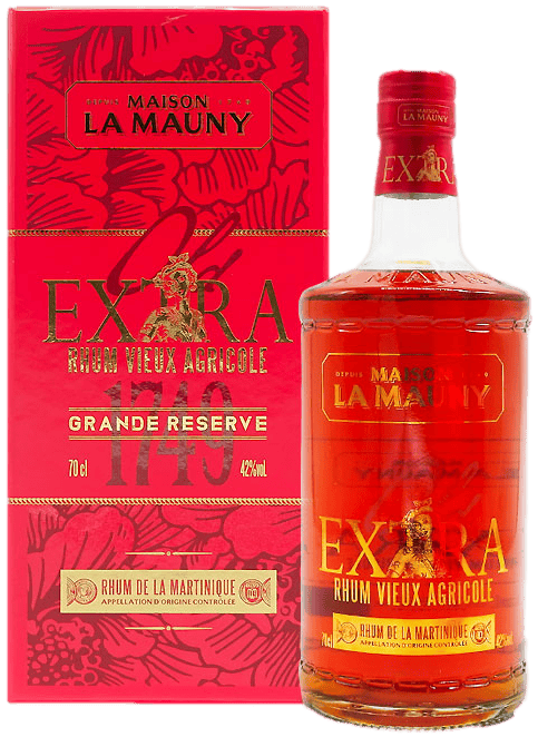 Bouteille de rhum de Martinique LA MAUNY Rhum Vieux Agricole XO Grande Réserve 1749 42° avec coffret