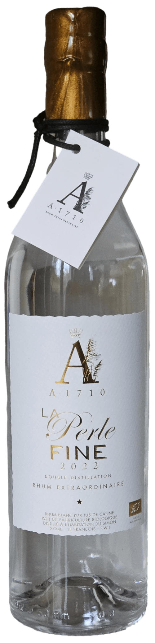 Bouteille de rhum blanc agricole martiniquais A1710 La Perle Fine Edition 2022 67.5°