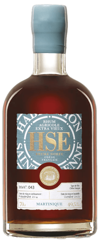 Bouteille de vieux rhum de Martinique HSE Brume Dorée Chêne Français 2014 10 Ans 49.5°