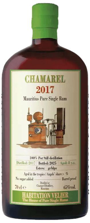 Bouteille de HABITATION VELIER Chamarel Double Distillation Brut de Fût 8 Ans 2017 63°