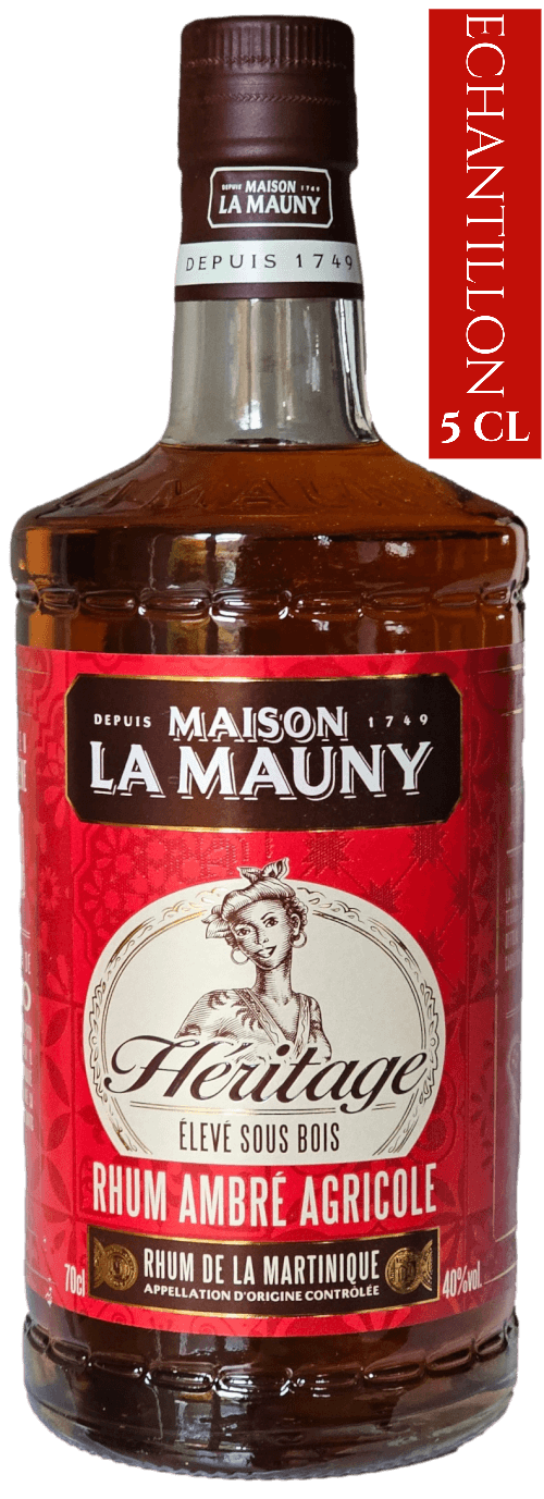 Bouteille de Martinique LA MAUNY Rhum Ambré Agricole Héritage 40°