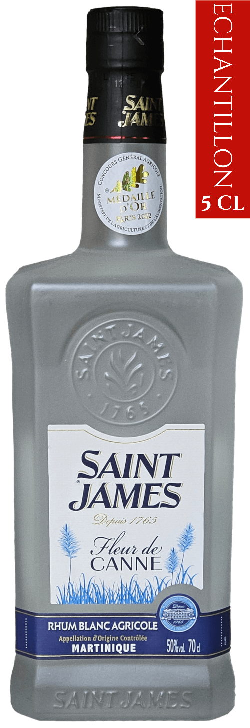 Bouteille de rhum blanc agricole martiniquais SAINT JAMES Fleur de Canne Edition 2021 50°