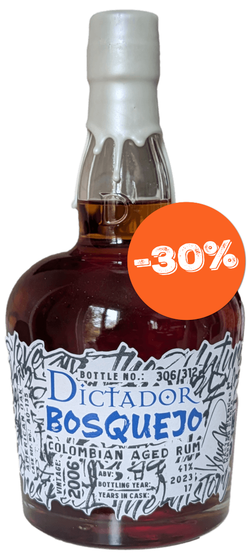 Bouteille de vieux rhum colombien DICTADOR Bosquejo 17 Ans 2006 American Oak #A0-135 41°