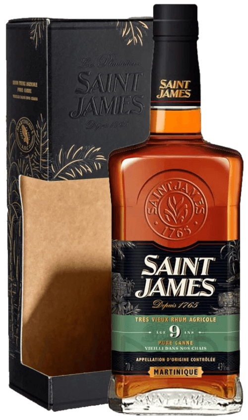 Bouteille de SAINT JAMES Très Vieux Rhum Agricole 9 Ans avec étui