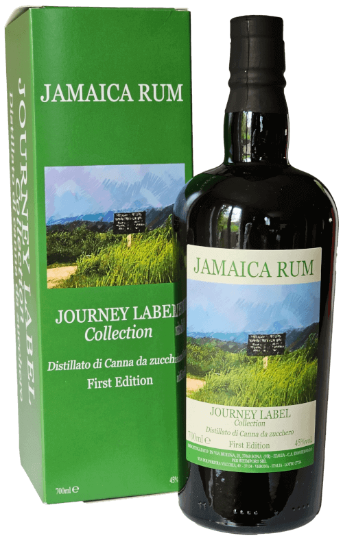 Bouteille de vieux rhum JOURNEY LABEL Jamaïque 2015 Worthy Park First Edition 45° avec étui