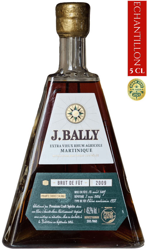 Bouteille de vieux rhum agricole de Martinique BALLY Brut de Fût 2009 Private Casks PCS 49.2°