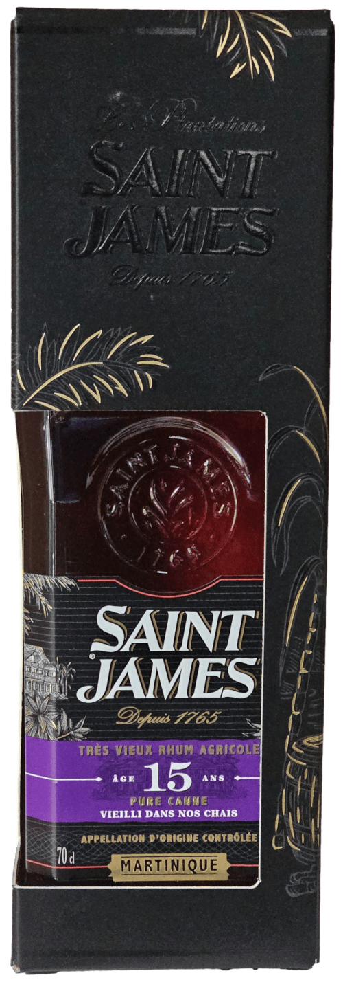 Bouteille de Martinique SAINT JAMES Très Vieux Rhum Agricole 15 Ans 43° avec étui