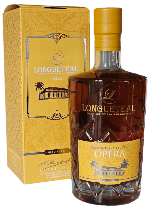 Bouteille de vieux rhum agricole de Guadeloupe LONGUETEAU Gamme Harmonie Opéra Batch #002 47.3° avec étui