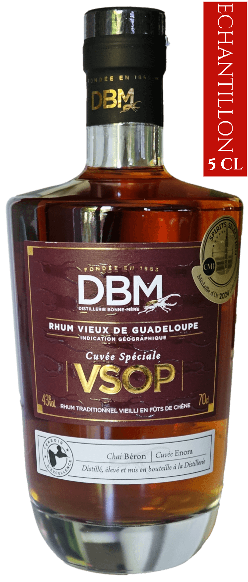 Bouteille de DBM Rhum Vieux Guadeloupe VSOP Chai Béron Cuvée Elvira 43°