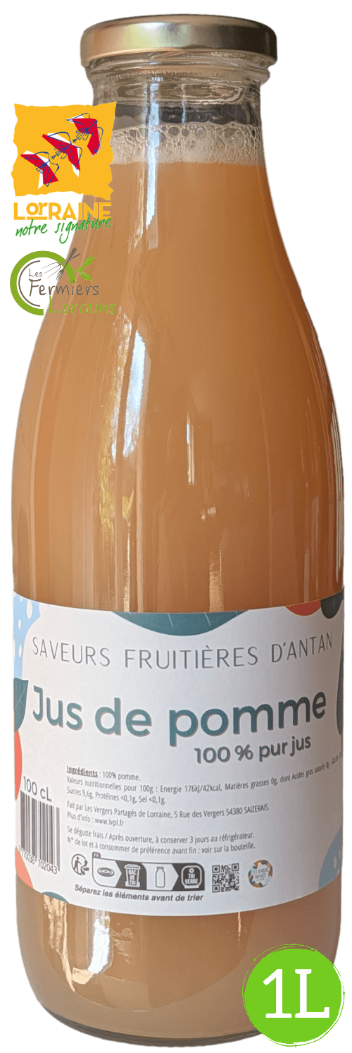 Bouteille de LES VERGERS PARTAGES DE LORRAINE Jus de Pommes