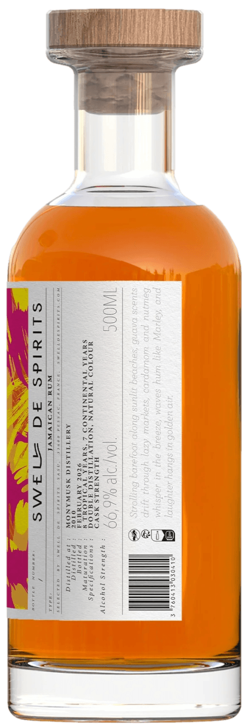 Bouteille de vieux rhum SWELL DE SPIRITS Wild Nature Series #15 Rum Jamaïcain Monymusk 2010 66.9°