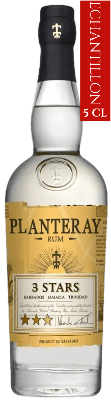 Bouteille de rhum blanc des Caraïbes PLANTERAY RUM Three Stars White Rum 41.2°