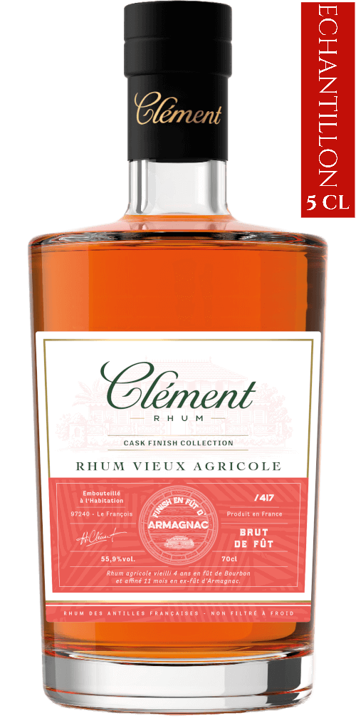 Bouteille de vieux rhum agricole de Martinique CLEMENT Cask Finish Collection 5 Ans Armagnac 55.9°