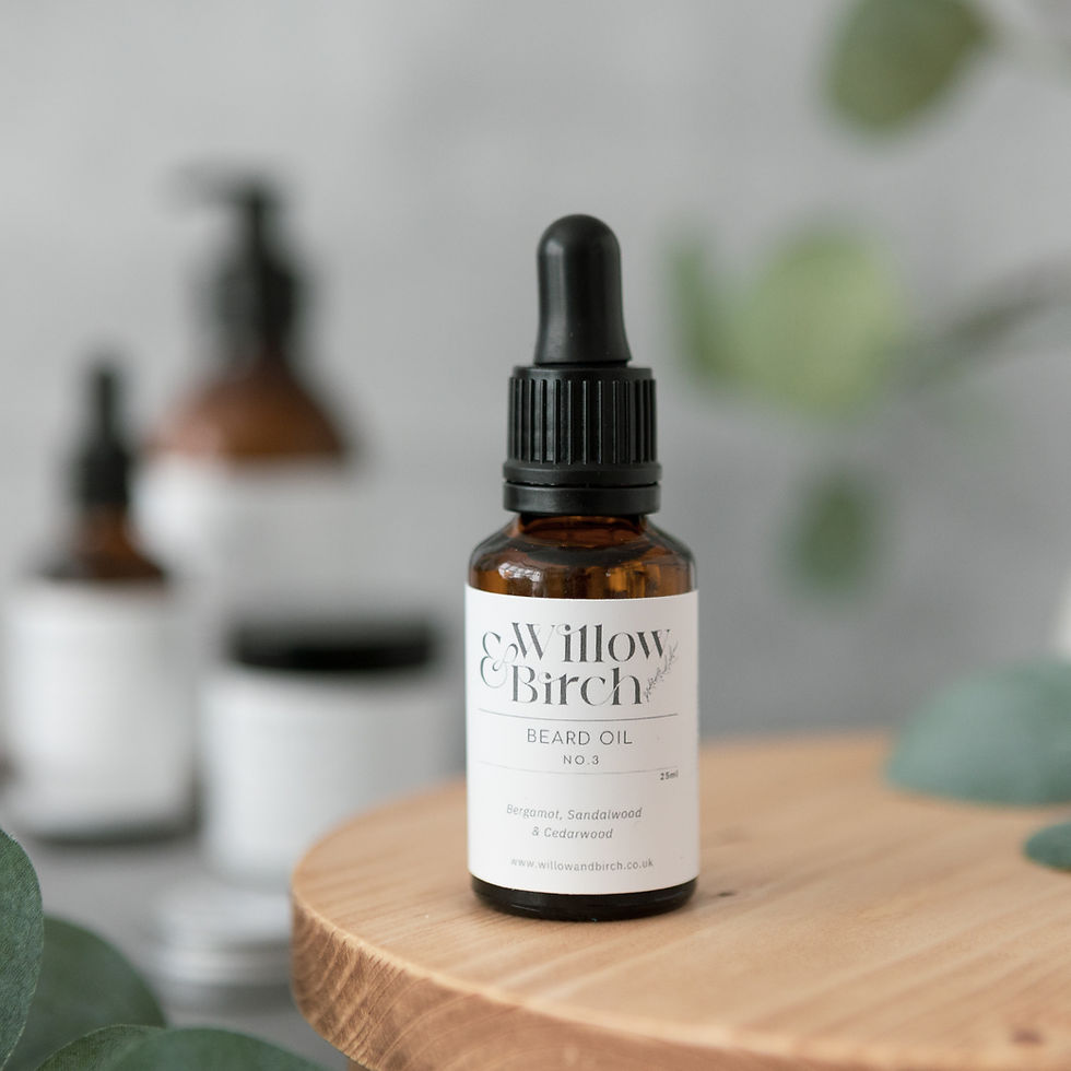 Thumbnail: Bottle of Beard oil No.3 in brown glass bottle with black rubber pipette.