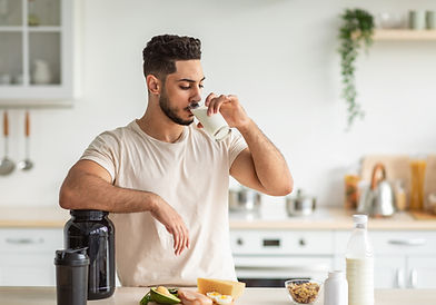 Healthy nutrition for muscle gain and weight loss concept