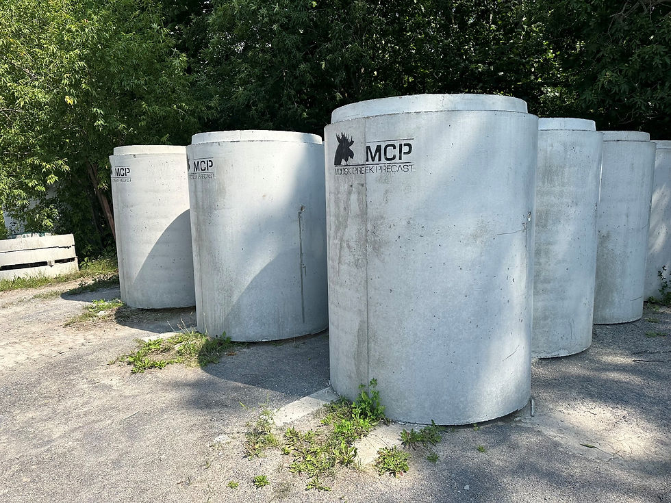 Various types of precast concrete