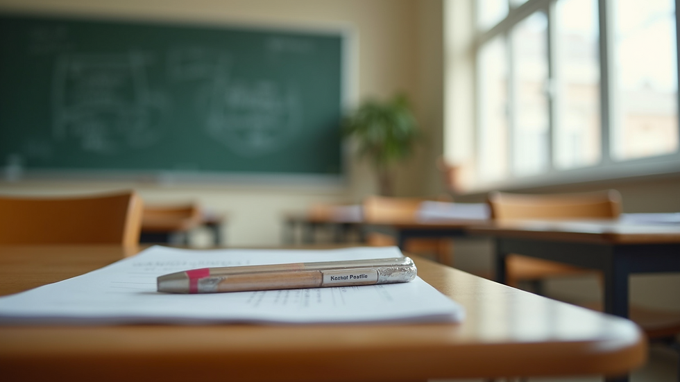 Close-up of classroom with inclusive learning materials